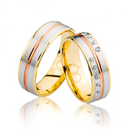 Rose Şeritli Altın Alyans 1203-4