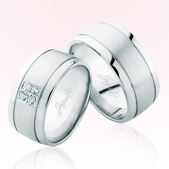 Dört Taşlı Beyaz Altın Alyans 1802 Dört Taşlı Beyaz Altın Alyans 1802