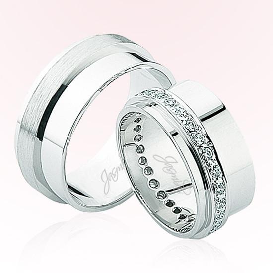 Taşlı Beyaz Altın Alyans 2003-2 Taşlı Beyaz Altın Alyans 2003-2