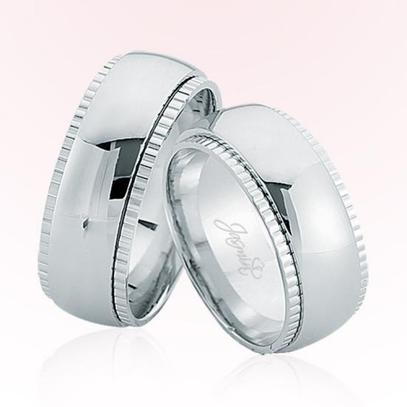 Beyaz Altın Bombeli Alyans 2105