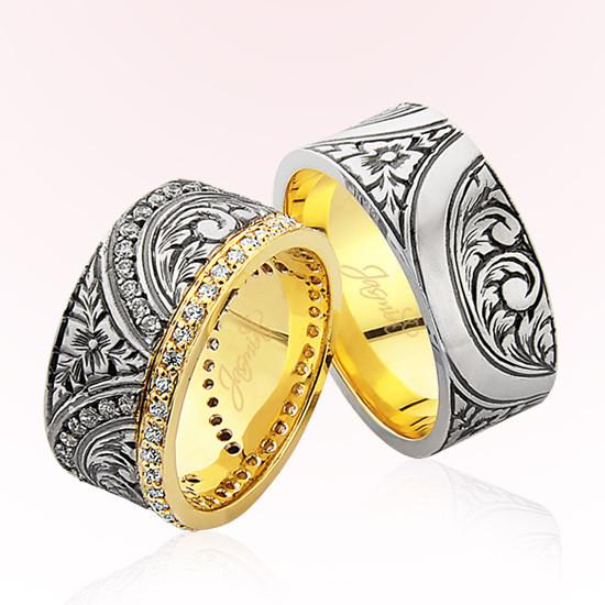 Çiçek Desenli Altın Alyans 2507