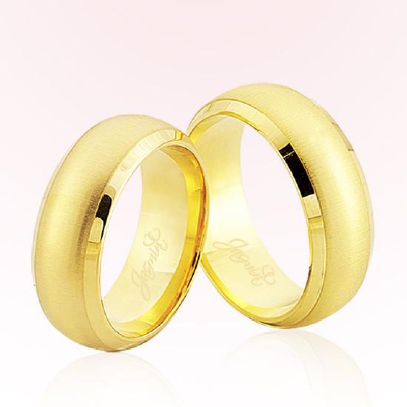 Düz Renk Altın Bombeli Alyans 3007