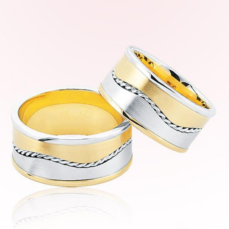 İki Renk Altın Alyans 3404 İki Renk Altın Alyans 3404