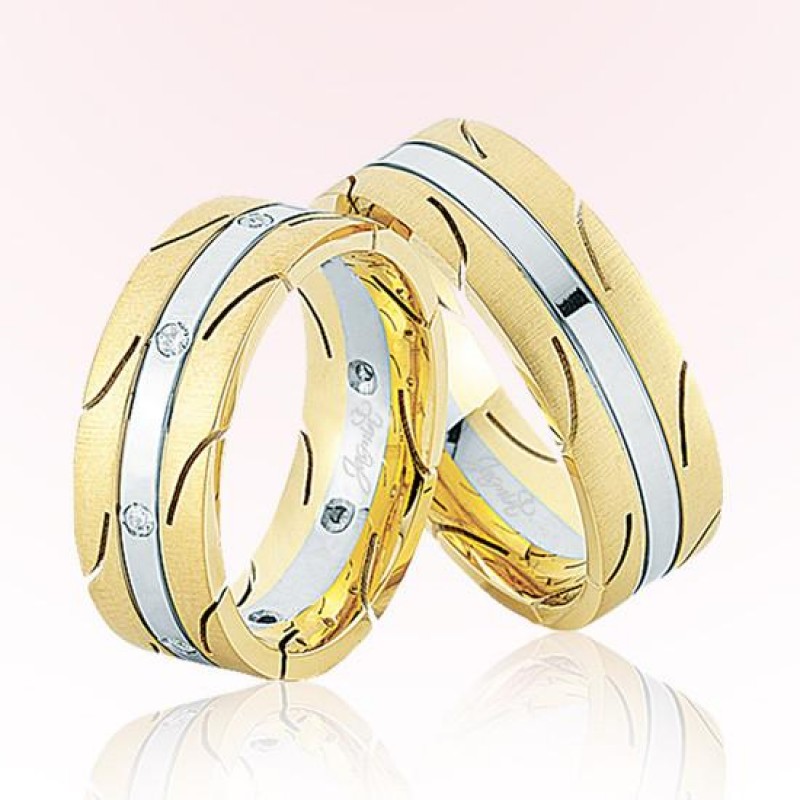 İki Renk Altın Alyans 3504 İki Renk Altın Alyans 3504