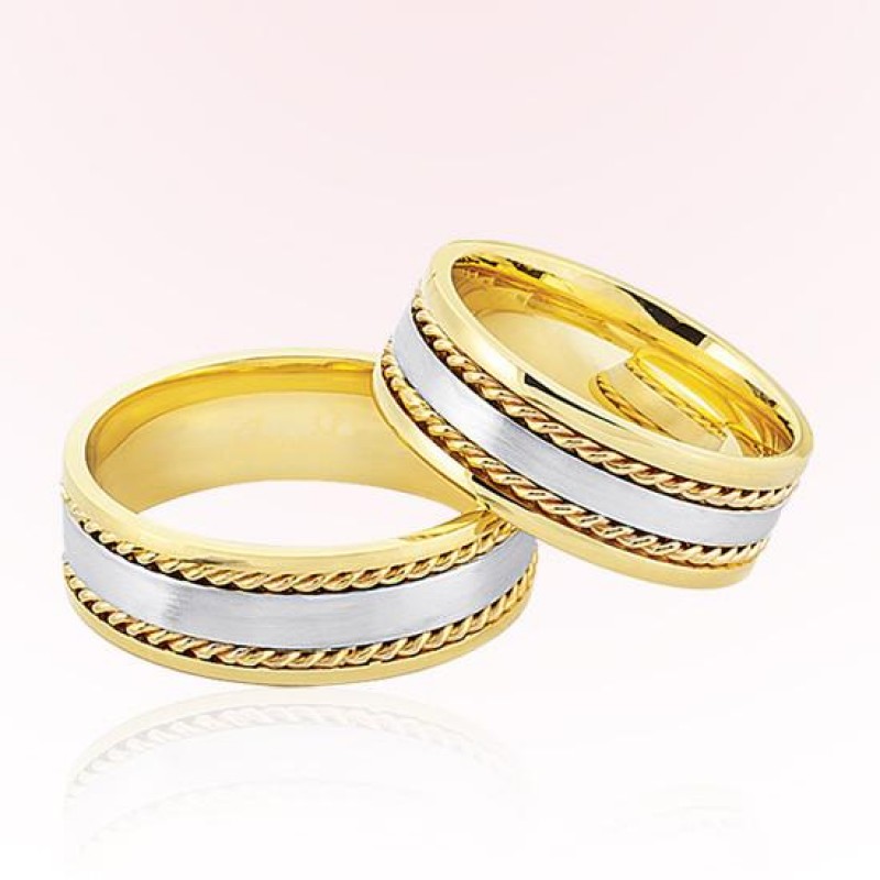 Sarı Beyaz Altın Alyans 3705