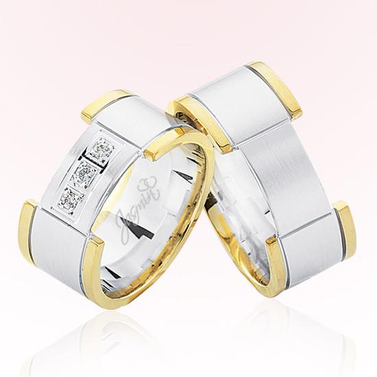 Üç Taşlı Altın Alyans 3801 Üç Taşlı Altın Alyans 3801