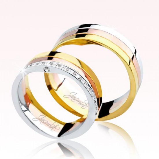 Üç Renk Altın Alyans 0402-2 Üç Renk Altın Alyans 0402-2
