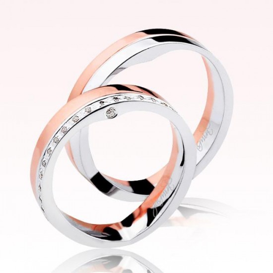 Rose Beyaz Altın Alyans 0403