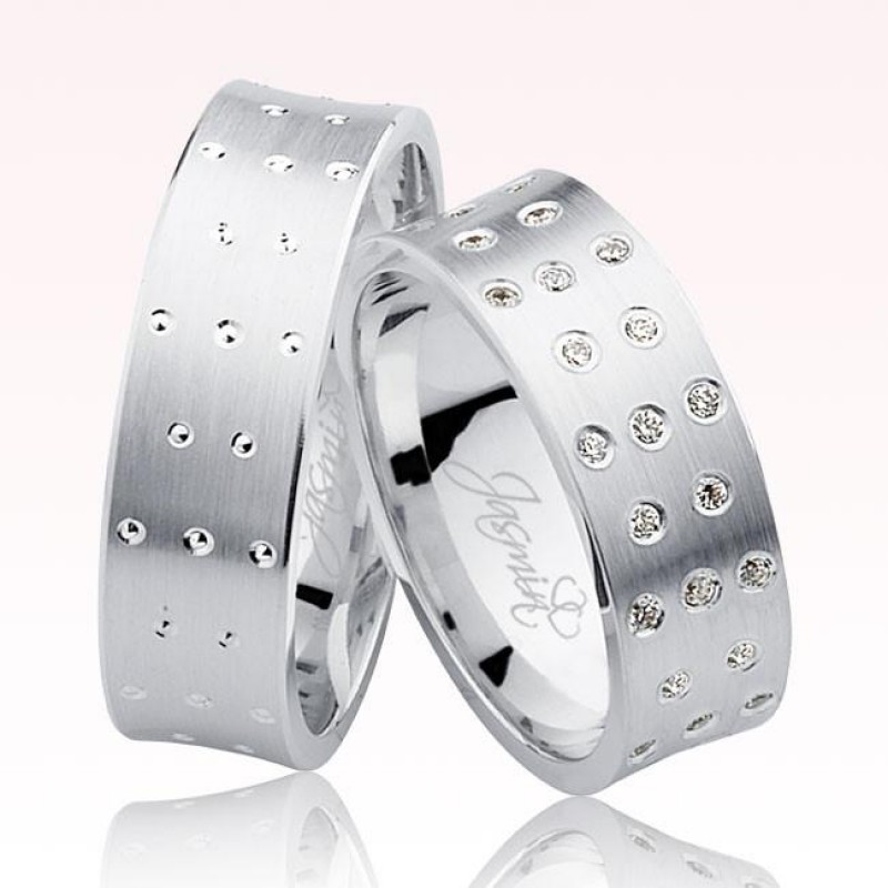 Taşlı Beyaz Altın Alyans 0503-2 Taşlı Beyaz Altın Alyans 0503-2