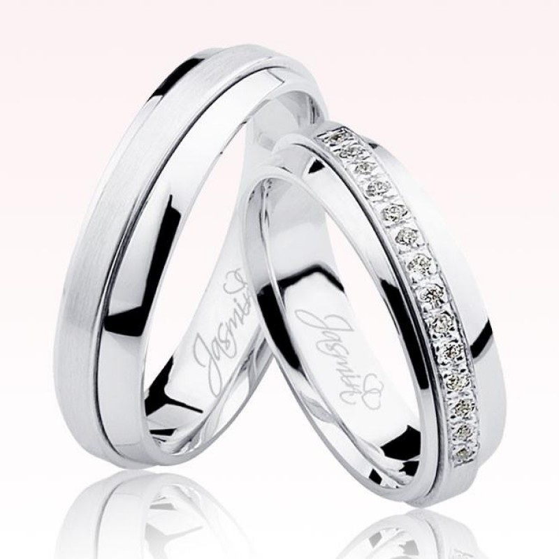 Taşlı Beyaz Altın Alyans 0601-2 Taşlı Beyaz Altın Alyans 0601-2