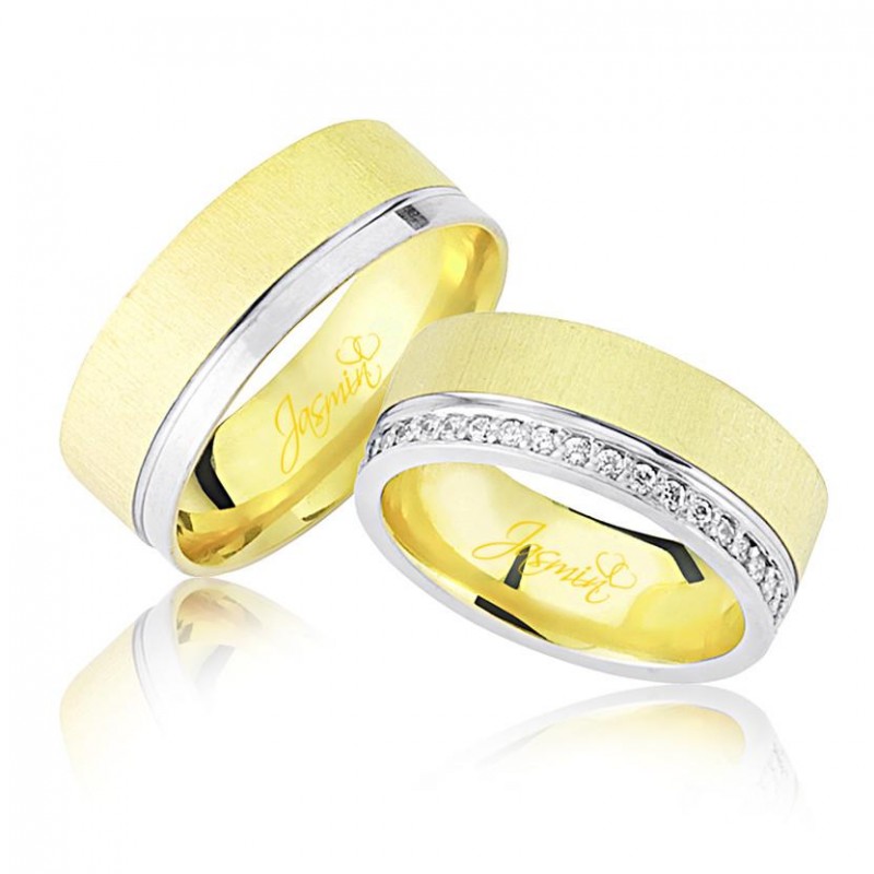 Tek Sıra Taşlı Altın Alyans 0803