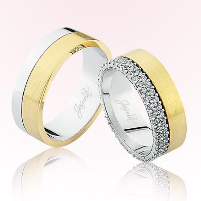 Sarı Beyaz  Altın Alyans 1201-2