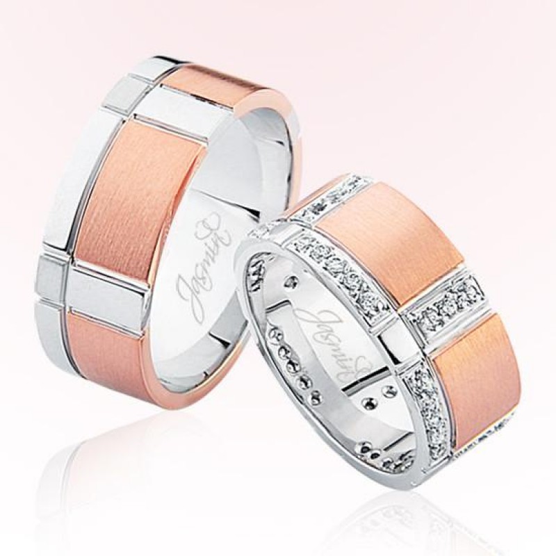 Rose Beyaz Altın Alyans 1205-2