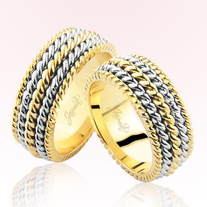 İki Renk Altın Alyans 1306-2 İki Renk Altın Alyans 1306-2