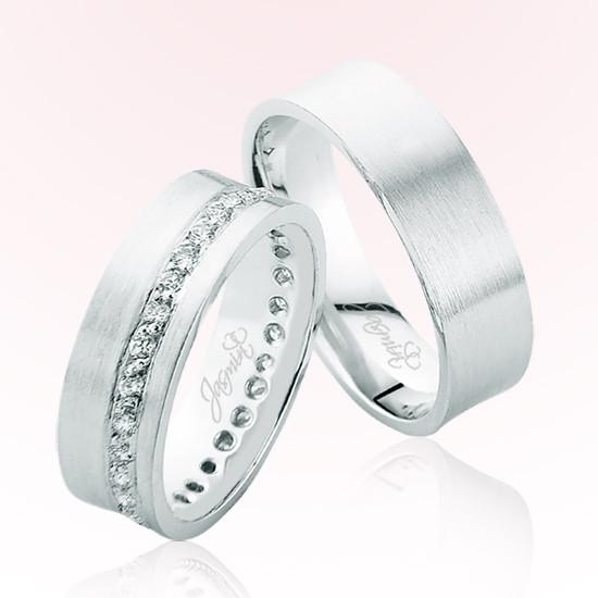 Düz Beyaz Altın Alyans 1401-2