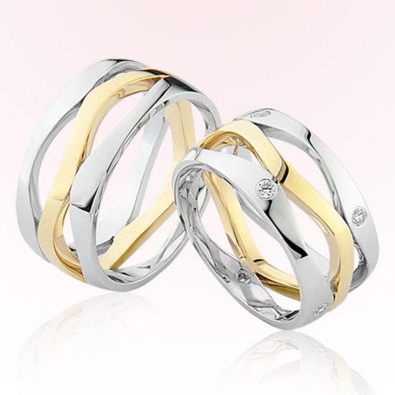 Lazer Kesim Taşlı Altın Alyans 1503-2