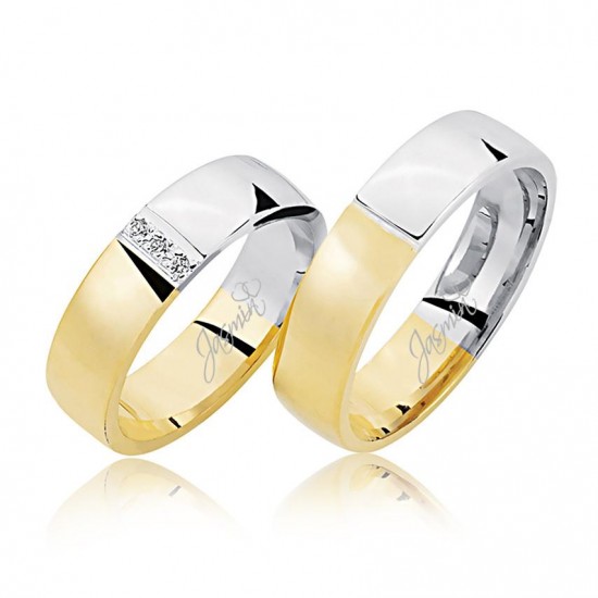 Sarı Beyaz Altın Alyans 1804