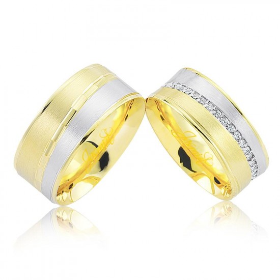 Taşlı Altın Alyans 1903-2 Taşlı Altın Alyans 1903-2