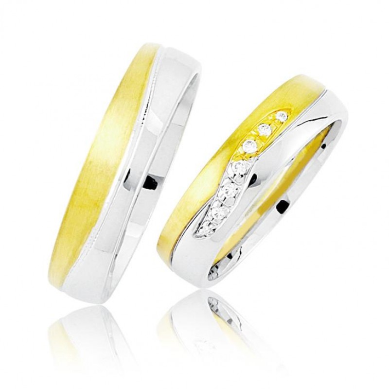 Sarı Beyaz Altın Alyans 2202-2