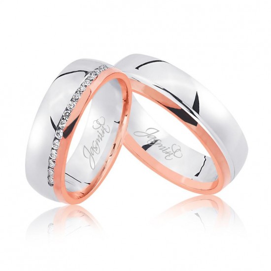 Rose Beyaz Altın Alyans 0101-2