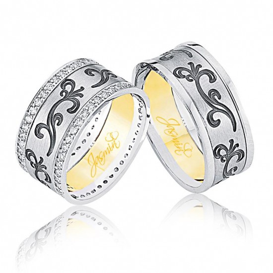 Desenli Altın Alyans 0301-3