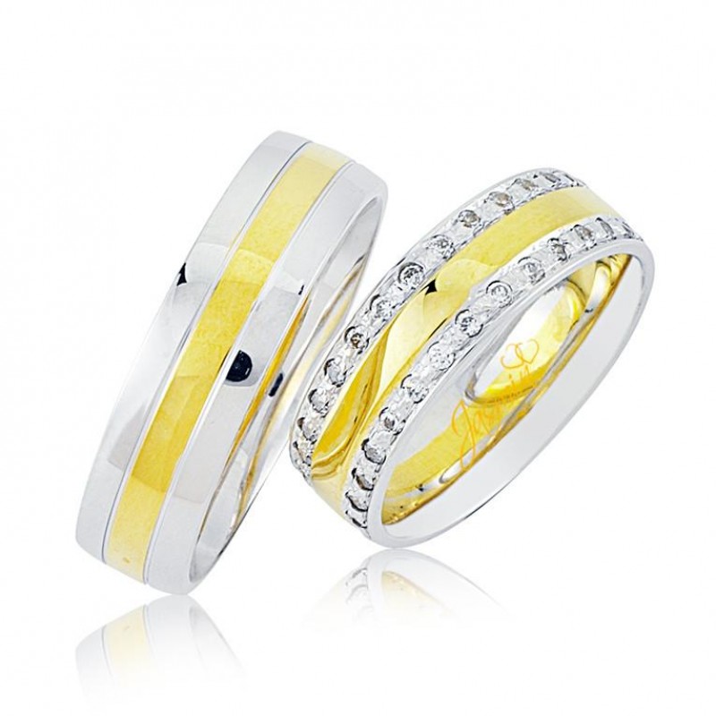 İki Renk Altın Alyans 0303