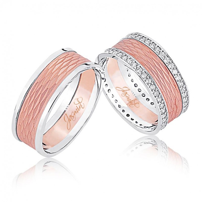 Ortası Rose Altın Alyans 0601-3