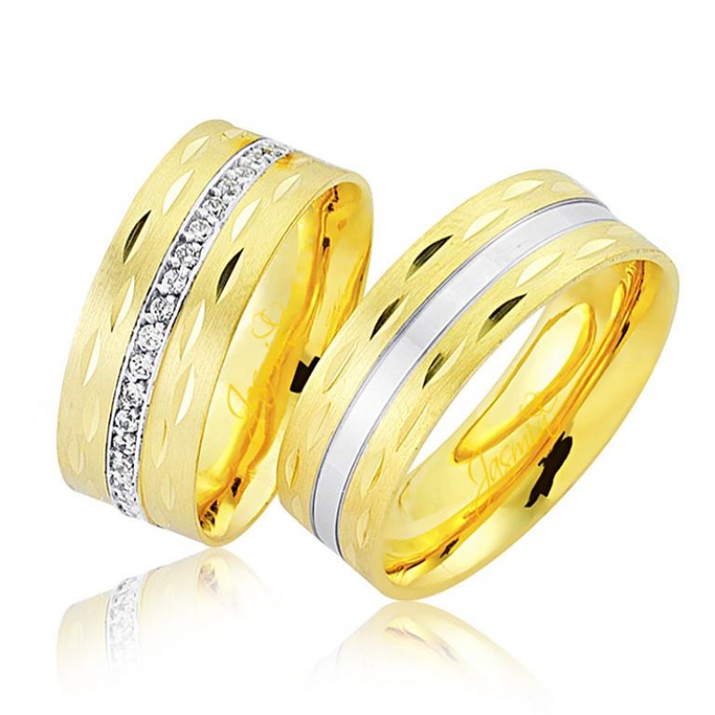 Sarı Beyaz Altın Alyans 0605-3