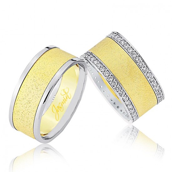 Çift Sıra Taş Altın Alyans 0606-3