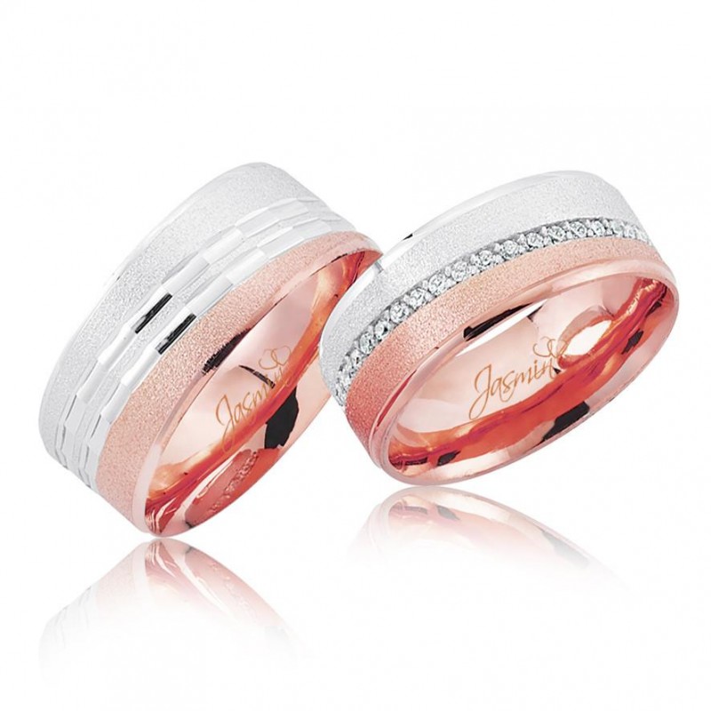 Rose Beyaz Altın Alyans 0702-3