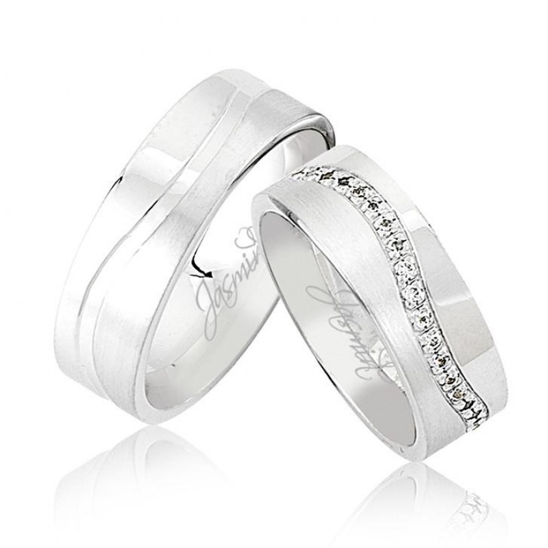 Beyaz Dalgalı Taşlı Alyans 0705 Beyaz Dalgalı Taşlı Alyans 0705