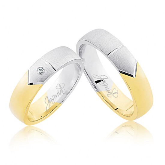 Sarı Beyaz Altın Alyans 1204-2