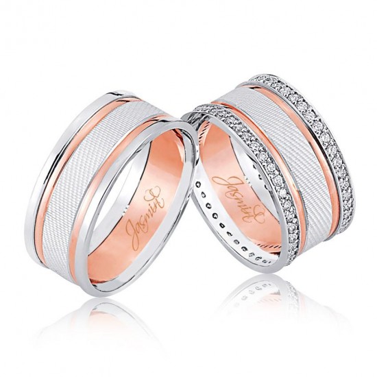 Rose Beyaz Altın Alyans 1404-3 Rose Beyaz Altın Alyans 1404-3