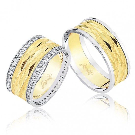 Taşlı Altın Alyans 2204-2 Taşlı Altın Alyans 2204-2