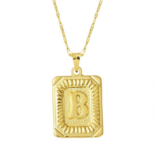 Pullu B Harfi Zincir Kolye KLY2028