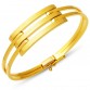 Üç Sıra 14 Ayar Altın Kaburga Kelepçe Bileklik KLP03