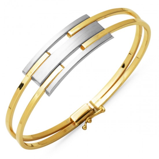 Üç Sıra Rodajlı 14 Ayar Altın Kaburga Kelepçe Bileklik KLP11 Üç Sıra Rodajlı 14 Ayar Altın Kaburga Kelepçe Bileklik KLP11