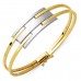 Üç Sıra Rodajlı 14 Ayar Altın Kaburga Kelepçe Bileklik KLP11