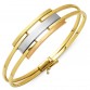 Üç Sıra Rodajlı 14 Ayar Altın Kaburga Kelepçe Bileklik KLP12