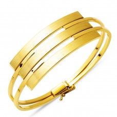 Üç Sıra 14 Ayar Altın Kaburga Kelepçe Bileklik KLP14