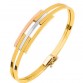 Üç Renk 14 Ayar Altın Kaburga Kelepçe Bileklik KLP15