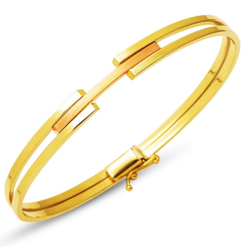 Tek Sıra 14 Ayar Altın Kaburga Kelepçe Bileklik KLP16 Tek Sıra 14 Ayar Altın Kaburga Kelepçe Bileklik KLP16