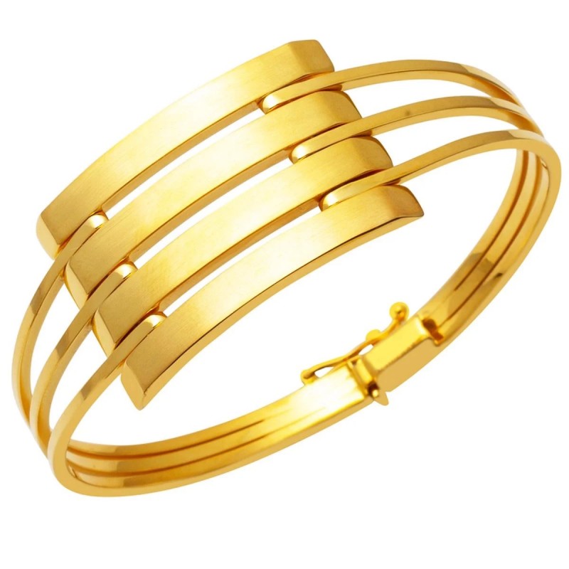 Dört Sıra 14 Ayar Kaburga Kelepçe Bileklik KLP19 Dört Sıra 14 Ayar Kaburga Kelepçe Bileklik KLP19