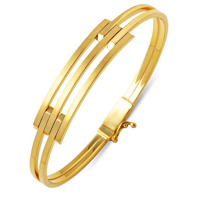 Üç Sıra 14 Ayar Kaburga Kelepçe Bileklik KLP22 Üç Sıra 14 Ayar Kaburga Kelepçe Bileklik KLP22