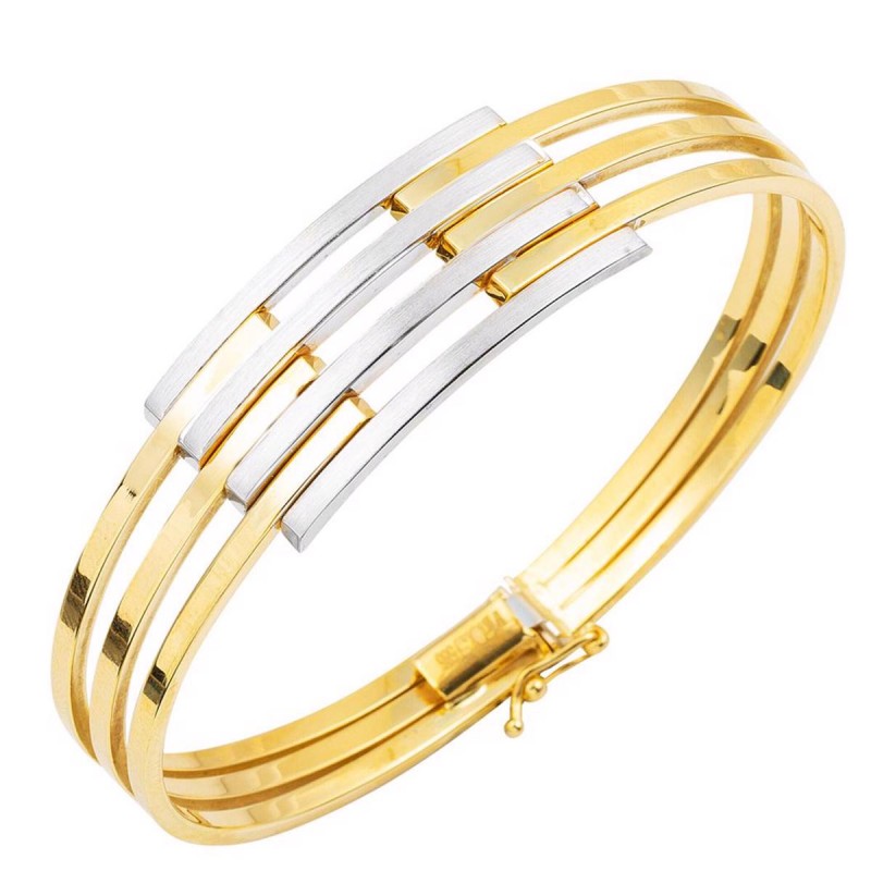 Dört Sıra Rodajlı 14 Ayar Kaburga Kelepçe Bileklik KLP24 Dört Sıra Rodajlı 14 Ayar Kaburga Kelepçe Bileklik KLP24