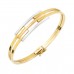 Üç Sıra Rodajlı 14 Ayar Altın Kaburga Kelepçe Bileklik KLP25
