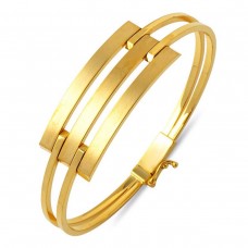Üç Sıra 14 Ayar Altın Kaburga Kelepçe Bileklik KLP32