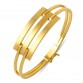Üç Sıra 14 Ayar Altın Kaburga Kelepçe Bileklik KLP32
