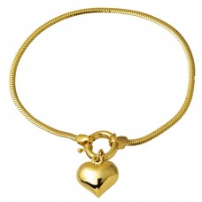 Kalp Sallantılı Balık Sırtı Zincir Bileklik BIL11