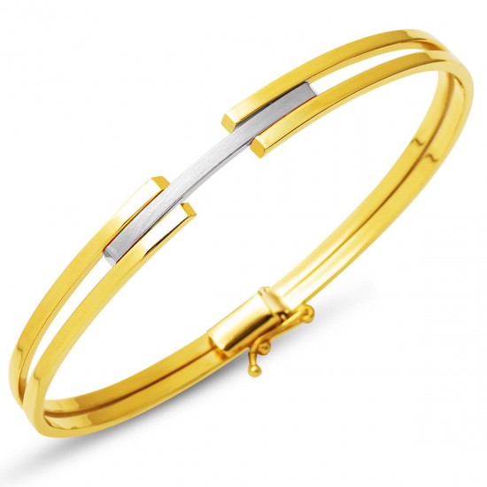 Tek Sıra Rodajlı 14 Ayar Kaburga Kelepçe Bileklik KLP35